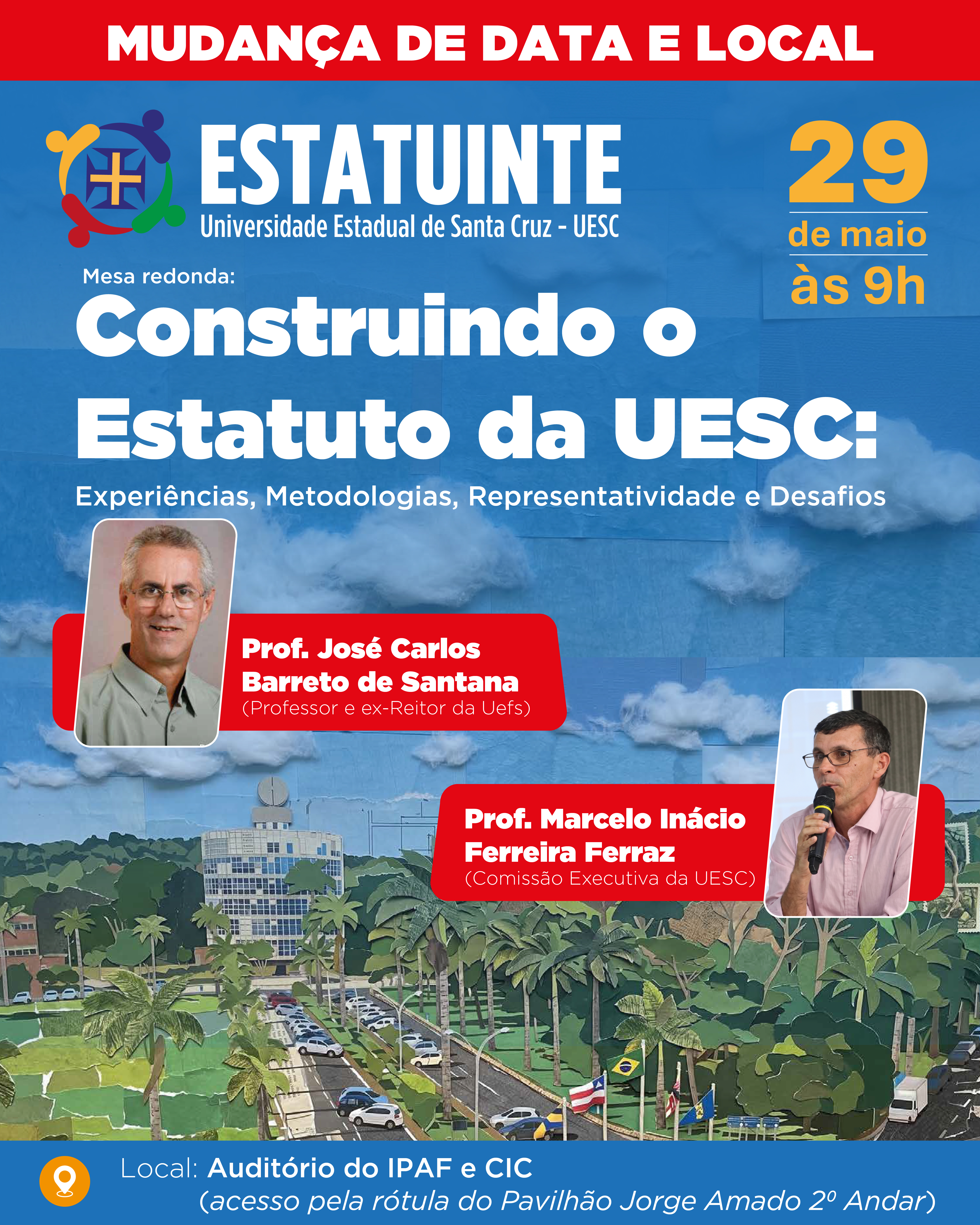 Divulgação da mesa-redonda da Estatuinte UESC – nova data e local